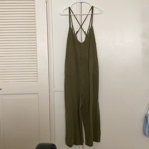 Olive green free people overalls